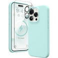 thumbnail image 3 of Silicone Case Designed for Apple iPhone 14 Pro Max Liquid Silicone Case, 3 in 1 Bundle Phone Case with Clear Tempered Glass and Camera Lens Shockproof Case for Apple iPhone 14 Pro Max,Teal, 3 of 7