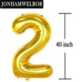 thumbnail image 2 of Globos Jonhamwelbor, 40 cm, número 25, lámina dorada, Mylar, 2 unidades, 2 of 6