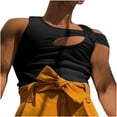 thumbnail image 2 of Mens Tank Top Beach Fashion Hollow Out T ShirtsOff-the-shoulder Bottoming Shirt Vest, 2 of 8
