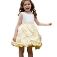 thumbnail image 4 of Sngxgn Girl's Dresses Button up Long Sleeve Casual Sundress A-line Dress(Yellow,5Y), 4 of 9