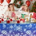 thumbnail image 4 of ToyKingdee Winter Snowflake Tablecloth, Plastic Winter Wonderland Tablecloth Frozen Table Cloth Birthday Party Decorations for Christmas Holiday New Year Party Supplies, 4 of 7