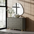 thumbnail image 2 of WAMPAT Dresser with 6 Drawers for Bedroom, Modern Wood Wide Double Dressers with Chest of Drawers, Dark Grey, 2 of 7