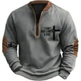 thumbnail image 2 of Jesus Sweatshirts for Men 2025 Fall Winter Long Sleeve Half Zipper Cross Christian Sweatshirt Pullover Tops, 2 of 3