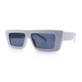 thumbnail image 6 of Womens Minimal Rectangle Cat Eye Retro Thick Plastic Urban Sunglasses Light Grey - Black, 6 of 8