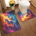 thumbnail image 2 of Yiaed Dreamy Night Sky White Horse Print Bathroom Mat Set 2 Pieces Mat Anti-Skid Pad Ultra Soft and Absorbent Bathroom Bath Mat Contour Bath Rugs for Toilet Base, 2 of 6