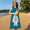 thumbnail image 4 of JUNZAN Robe à Manches Courtes pour Femmes avec Imprimé de Gnomes Infirmiers, Robe Décontractée Confortable, Mélange de Polyester Spandex Doux, Tenue Quotidienne Élégante pour l'Été, 4 of 6