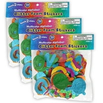 READY 2 LEARN Glitter Foam Stickers - Alphabet - Multicolor - 156 Per Pack - 3 Packs