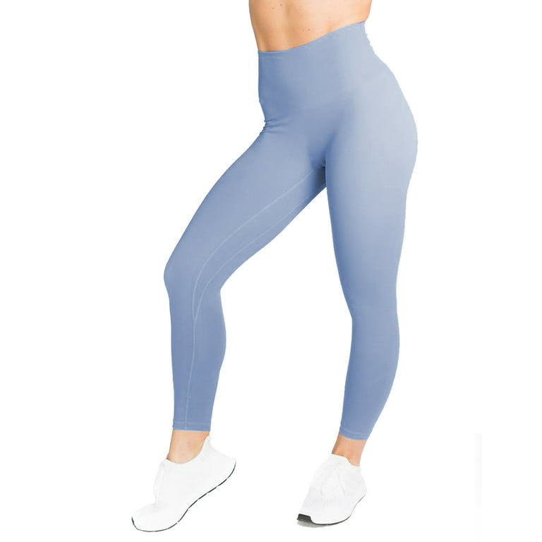 Yoga Pants Women Workout Sport High Waisted Legging Fitness Seamless Tights  Workout Activewear For Running, Gym and Kicking, Blue-XXS 