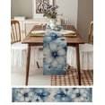 thumbnail image 3 of Boanket Blue White Daisy Table Runner - 60 Inch Long, Kitchen Dining Table Runner Dresser Scarves, Vintage Elegant Butterfly Flowers Farmhouse Decor for Coffee Tables Wedding Party Banquet, 3 of 8