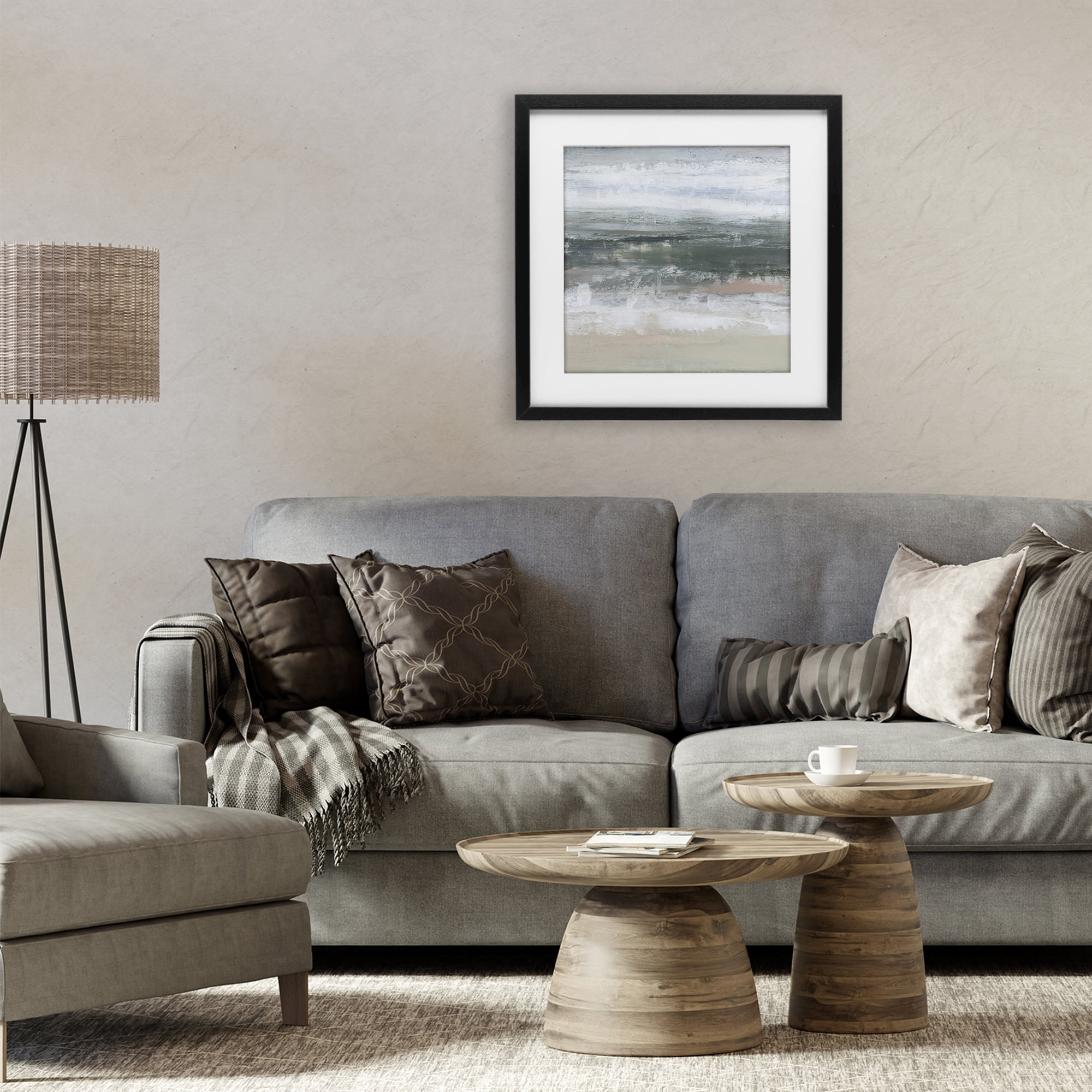 Stupell Industries Subdued Pastel Tides Black Framed Print Under Glass, design by Ethan Harper