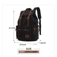 thumbnail image 2 of KAUKKO Vintage Casual Canvas and Leather Rucksack Backpack, 1Black, 2 of 5