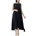 thumbnail image 2 of Dresses For Women Summer Casual Sleeveless Crew Neck Flowy Maxi Tank Dresses Straight Sundresses for Women Trendy Black Free Size, 2 of 7