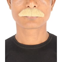HPO Adult Mustache, Men's short Human Hair Mustache, Off-White Halloween & Cosplay Facial Hair