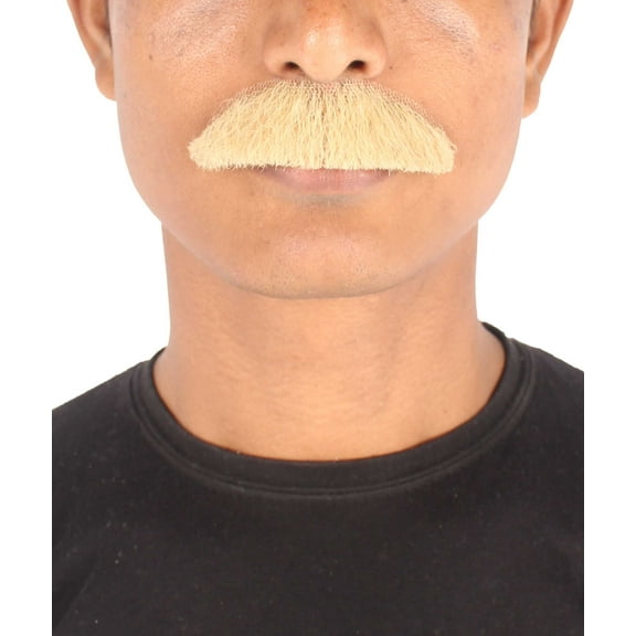 HPO Adult Mustache, Men's short Human Hair Mustache, Off-White Halloween & Cosplay Facial Hair