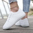 thumbnail image 3 of Unisex Women's Slip on Canvas Sneakers Man Low Top Casual Walking Shoes Classic Comfortable Flat Fashion Sneakers White Size 8.5, 3 of 5