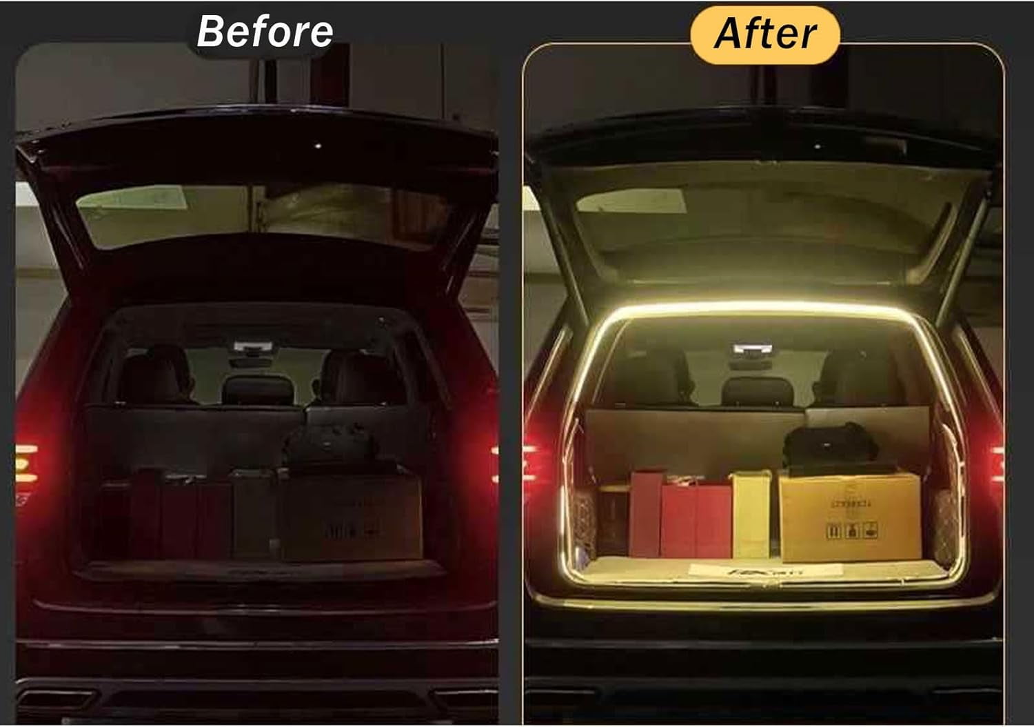 Dynamic Flowing Car Trunk Light Strip, 2025 New Trunk Cargo Ambient Lighting, Led Strip Lights for Interior Illumination Decorations, Invisible Installation