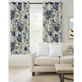 thumbnail image 2 of Blue Gray Spring Floral Blackout Curtains for Bedroom/Living Room, Thermal Insulated Kitchen Curtains, Vintage Botanical Grommet Darkening Window Treatment Drapes 42"x84"x2, 2 of 8
