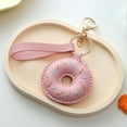 thumbnail image 4 of Stylish PU Leather Doughnuts Keychain/Lanyard Accessory Cartoon Bag Pendant Decorative Keyring Charm for Daily Use, 4 of 9