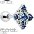 thumbnail image 2 of Body Candy 16 Gauge 1/4 Vitrail CZ Gem Beauty Cross Cartilage Tragus Earring Stainless Steel for Women, 2 of 5