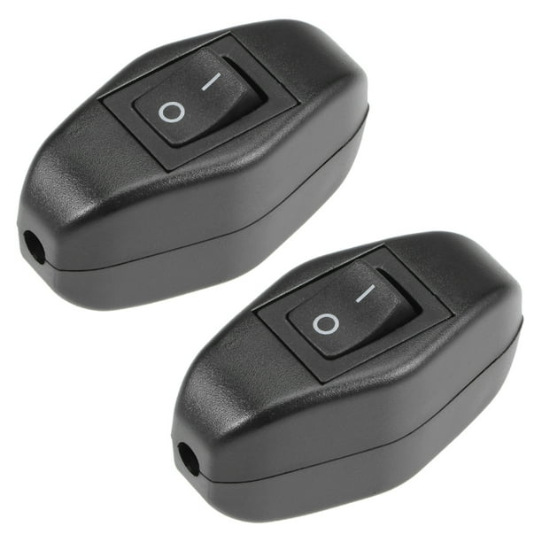 Inline Cord Switch AC 250V 6A SPST On Off FeedThrough Rocker Switch