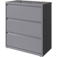 thumbnail image 2 of UrbanPro 3-Drawer Modern Metal Lateral Filing Cabinet in Arctic Silver, 2 of 4