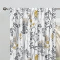 thumbnail image 3 of Decoultimatex Watercolor Gray Yellow Floral Full Blackout Window Curtain Panels for Living Room Energy Efficient Thermal Insulated Rod Pocket Drapes, 52"x 84"x 2, 3 of 5
