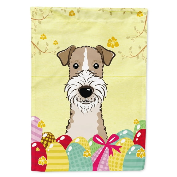 Caroline's Treasures BB1929GF Wire Haired Fox Terrier Easter Egg Hunt Flag Garden Size , Small, multicolor