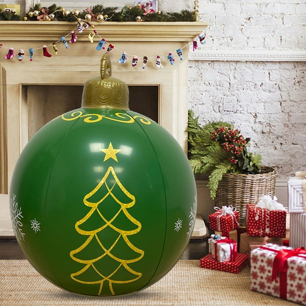 Bola de juguete inflada de 60CM, bola de muñeco de nieve LED colorida, adornos grandes para porche y patio FLhrweasw Nuevo