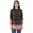 thumbnail image 3 of Phagun Women's Shirt Floral Digital Printed Black Top With Full Sleeve Tunic - 4, 3 of 8