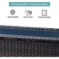 thumbnail image 6 of HUMMUH Outdoor Coffee Table Patio Rattan Patio Side Table Built-in Black Glass Top PE Wicker Rectangle Sofa Table Dark Brown, 6 of 7
