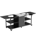 thumbnail image 3 of Outdoor Grill Cart for Two Big Green Egg, Movable Metal Grill Table with Open Storage Space, Paper Towel Holder and Foldable Panel, Outdoor Grill Station for Kamado Joe 18 Inch, 3 of 9