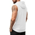thumbnail image 2 of CIENVNSTG Mens Tank Quarter Zip Pullover Hoodies Workout Gym Athletic Running Casual Fashion Hoodie Sleeveless Summer Outfits White XL, 2 of 4