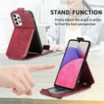 thumbnail image 4 of SaniMore for Samsung Galaxy A33 5G Magnetic Closure Top & Bottom Flip Wallet Case, Premium PU Leather Cover with Car Mount Card Slot & Adjustable Kickstand Full Body Protective Shell, Red, 4 of 9