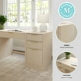 thumbnail image 3 of Martha Stewart Home Office Modular Single-Drawer Desk with Dual 3 Drawer File Cabinets in Light Natural with Brushed Gold Hardware, 3 of 10