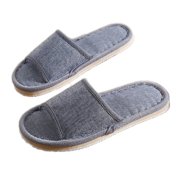 Zapatillas Retro Punta Cerrada Lavables Reutilizables para Huéspedes del Hogar del Hotel (29CM 41 Gris