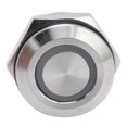 thumbnail image 3 of Lot de 5 interrupteurs à bouton plat en acier inoxydable avec LED, réinitialisation automatique, accessoires d'alimentation, 12 mm, DC3-6 V, vert, 3 of 4