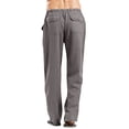 thumbnail image 5 of Men's Cotton Linen Pants Drawstring Lightweight Loose Beach Yoga Pants with Pockets Plus Size Pants Gray 4XL, 5 of 5