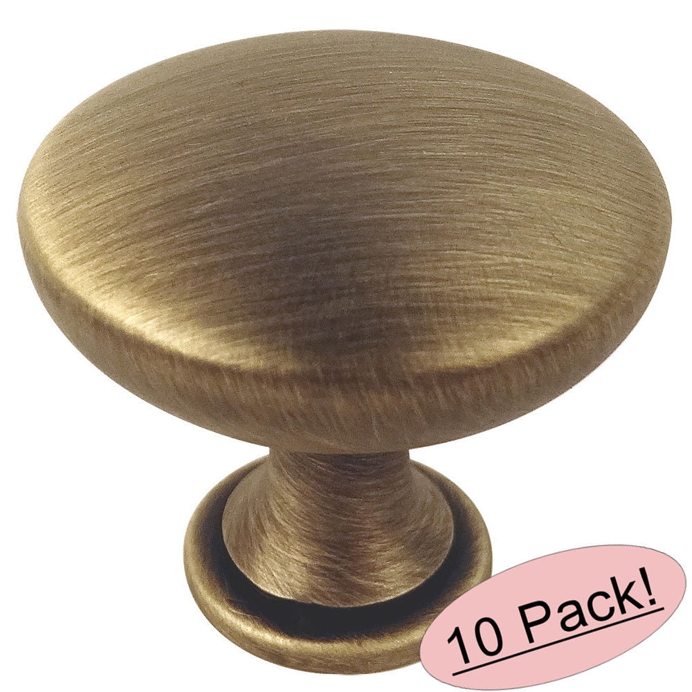 Cosmas 5305BAB Brushed Antique Brass Hardware Round Knob 11/