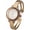 Rose Gold, variant on Collections Japanese Quartz Womens 30mm Case Reflective Bezel Metal Cuff Bangle Watch