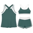 thumbnail image 5 of Busydd 3 Piece Swimsuits for Women Beach Fashion Colorblock Bathing Suits Round Neck Tanks Bras and Shorts Swim Suit S, 5 of 8
