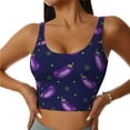 thumbnail image 2 of Uemuo Eggplant Pattern Women's Sports Bra - High Impact Support, Breathable, and Comfortable Athletic Bra for Running, Yoga, and Workouts, 2 of 9