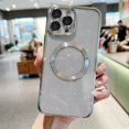 thumbnail image 1 of Electroplated Glitter Super Strong Magnetic Hard Hole Phone Case Suitable For IPhone15Promax/14Pro/13/12Promax/12Pro/11Promax/11 Protective Case, 1 of 5