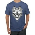 thumbnail image 1 of Drawn Tribal Wolf Animal Lover Men's Graphic T-Shirt, Vintage Heather Blue, 4XL, 1 of 3