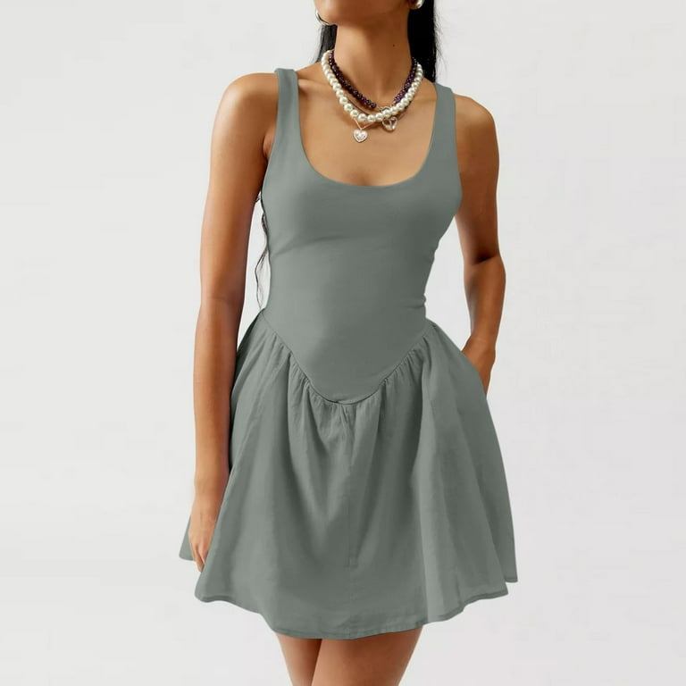 ruched bust cotton a-line mini dress in sky grey Shimmer Ruched Bust Dress in Aqua Blue