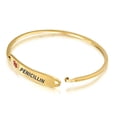 thumbnail image 3 of Penicillin Medical Identification ID Bracelet Sleek Bangle for Women Gold 2 Tone Stainless Custom Engraved, 3 of 5