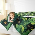 thumbnail image 4 of Feelyou Kawaii Black Cat Full Size Comforter Sets for Kids, Spring Leaf Botanical Bedding Comforter Set, Cartoon Kitten Animal Reversible Bedding Sets, Lightweight Room Decor, 3 Pieces, 4 of 8