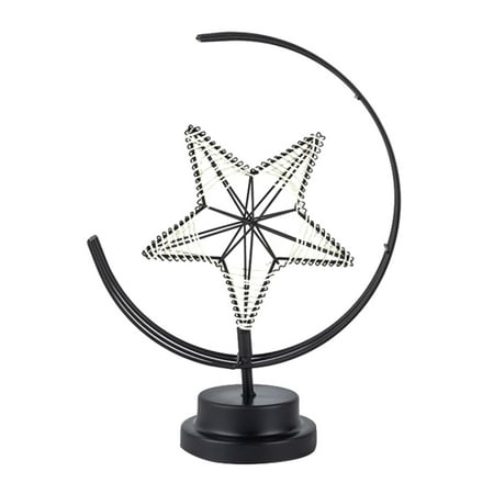 

Njspdjh Led Lights Lamp Moon Star Modeling Night Light Decorative Lamp Rattan LED Diy Lamp Table LED light