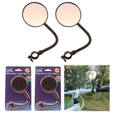 2 Bike Rear View Mirror Flexible Handlebar Glass Cycling Blind Spot Bicycle Safe