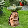 thumbnail image 2 of Estatua de Animal para baño de pájaros de erizo de resina tallada, comedero para pájaros al aire libre, decoración de resina bonita, 2 of 5