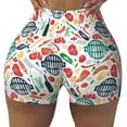 thumbnail image 2 of Gukieu Barbecue Print Women's Sports Shorts, Elastic Waist High Stretch Running Yoga Gym Sweatpants-Large, 2 of 8